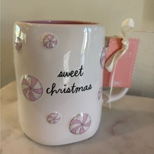 Rae Dunn Sweet Christmas Mug - White and Pink